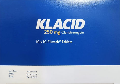 Klacid 250mg Clarithromycin 抗生素 一排十粒