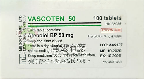 Vascoten 50mg 100 tablets